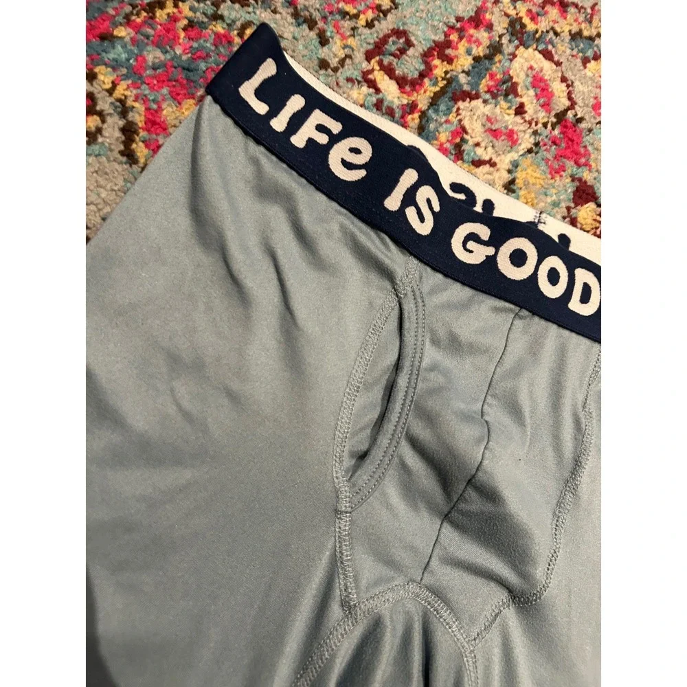 Life is Good Mens Boxer Briefs Light Blue Performance Underwear Size Small‎